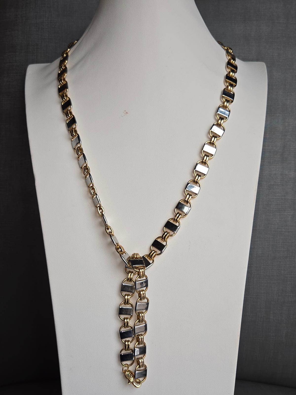 Gold & Silver-Plated Box Link Necklace