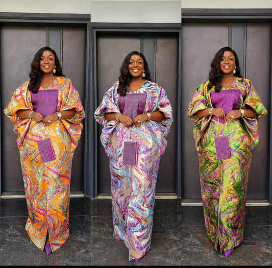 AFRICAN Luxe Metallic Boubou Set