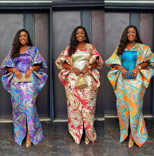 AFRICAN Luxe Marble Boubou Gown