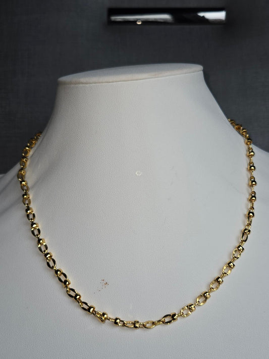 Gold-Plated Oval Link Chain Necklace