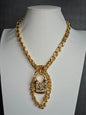 Gold-Plated Lock Pendant Necklace